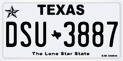 TX license plate DSU3887