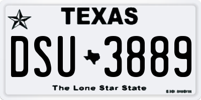 TX license plate DSU3889