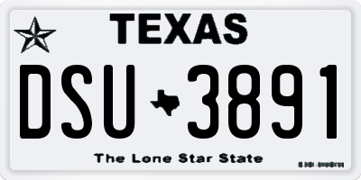 TX license plate DSU3891