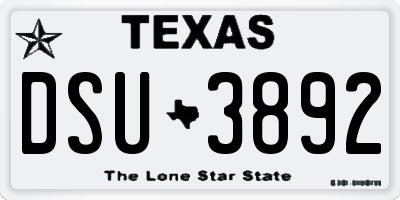 TX license plate DSU3892