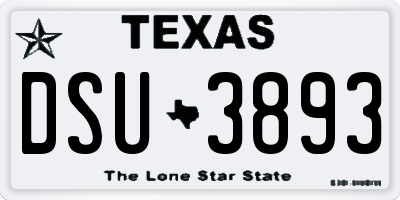 TX license plate DSU3893