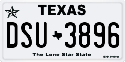 TX license plate DSU3896