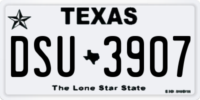 TX license plate DSU3907
