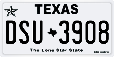 TX license plate DSU3908