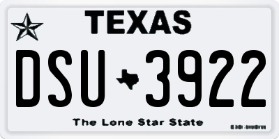 TX license plate DSU3922