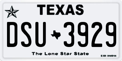 TX license plate DSU3929