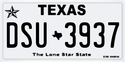 TX license plate DSU3937