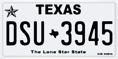 TX license plate DSU3945
