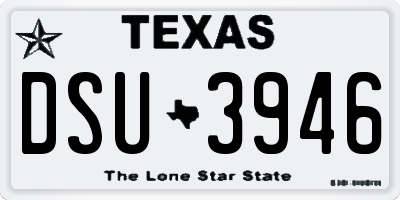 TX license plate DSU3946