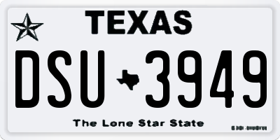 TX license plate DSU3949