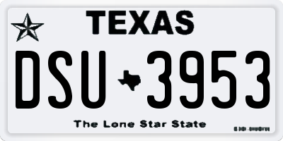 TX license plate DSU3953