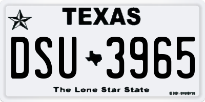 TX license plate DSU3965