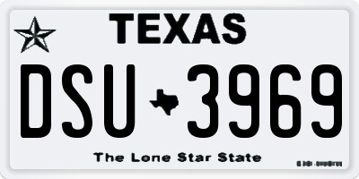 TX license plate DSU3969