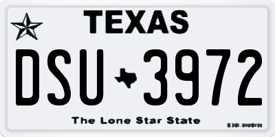 TX license plate DSU3972