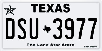 TX license plate DSU3977
