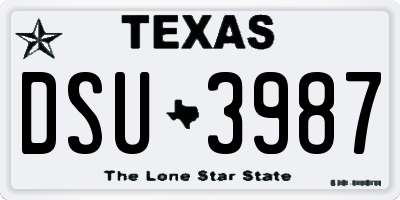 TX license plate DSU3987
