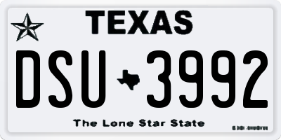 TX license plate DSU3992