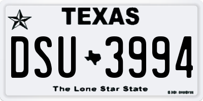 TX license plate DSU3994