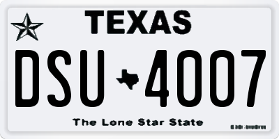 TX license plate DSU4007
