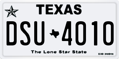 TX license plate DSU4010