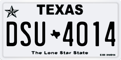 TX license plate DSU4014