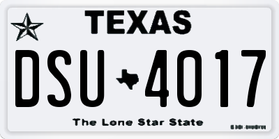 TX license plate DSU4017