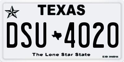 TX license plate DSU4020