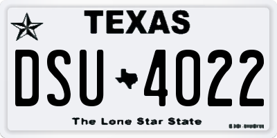 TX license plate DSU4022
