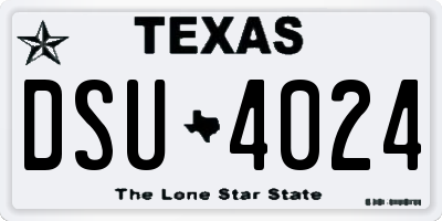 TX license plate DSU4024