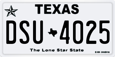 TX license plate DSU4025