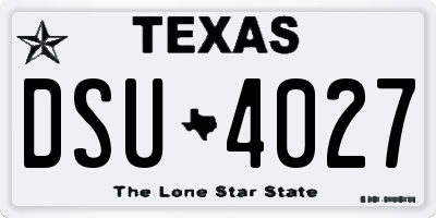 TX license plate DSU4027