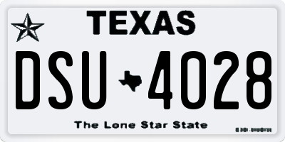 TX license plate DSU4028