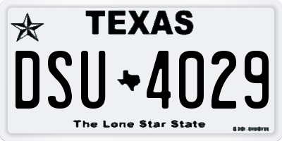 TX license plate DSU4029