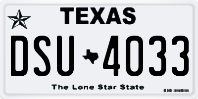 TX license plate DSU4033