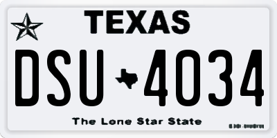 TX license plate DSU4034