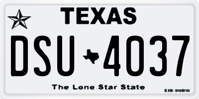 TX license plate DSU4037