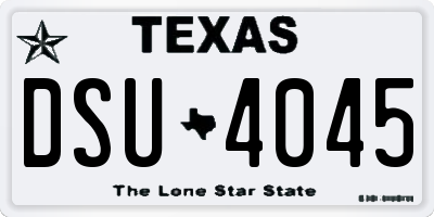 TX license plate DSU4045