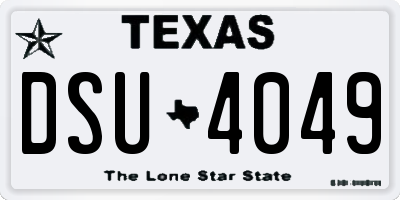TX license plate DSU4049
