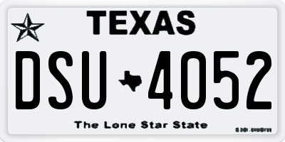 TX license plate DSU4052
