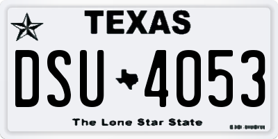 TX license plate DSU4053