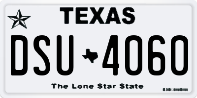 TX license plate DSU4060