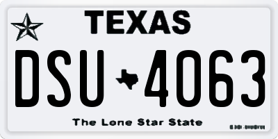 TX license plate DSU4063