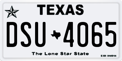 TX license plate DSU4065