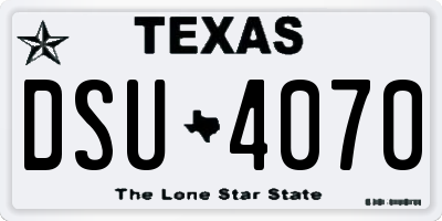 TX license plate DSU4070
