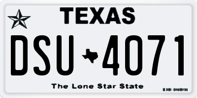 TX license plate DSU4071