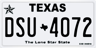 TX license plate DSU4072