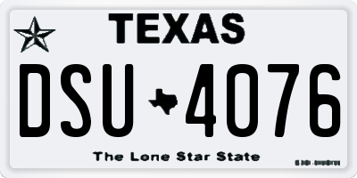 TX license plate DSU4076