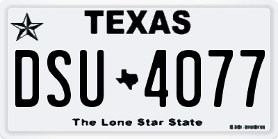 TX license plate DSU4077