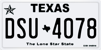 TX license plate DSU4078