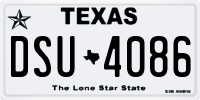 TX license plate DSU4086